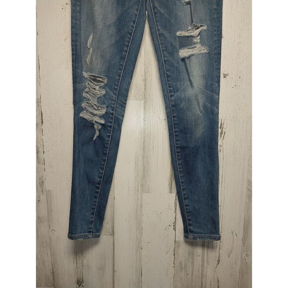American Eagle Jeans Hi Rise Jeggings Women’s 2 Short Distressed Blue - Picture 2 of 6